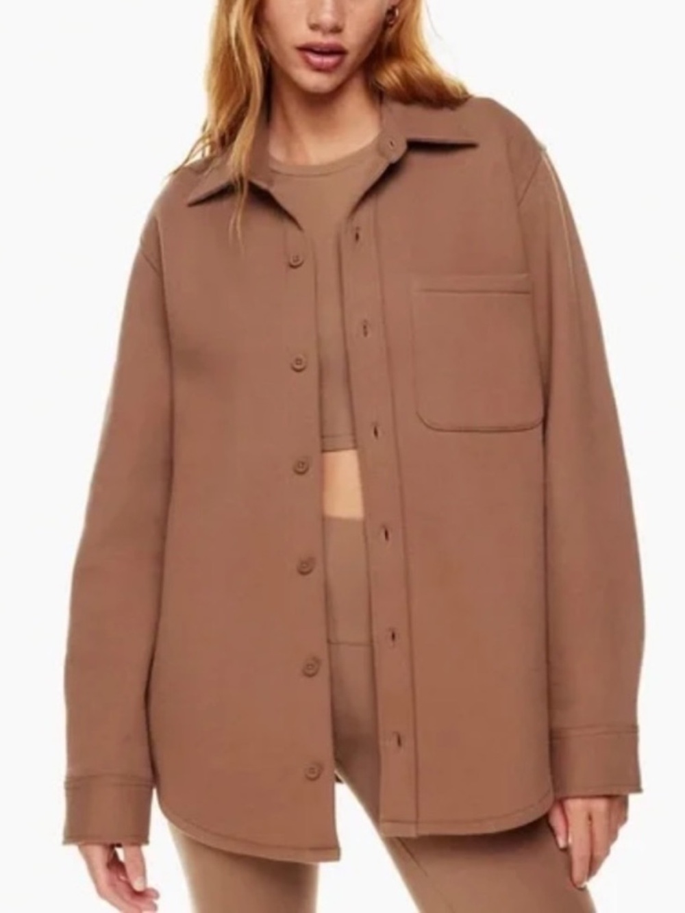 Aritzia TNA Sweatfleece Cozy Fleece Boyfriend Fit Jacket